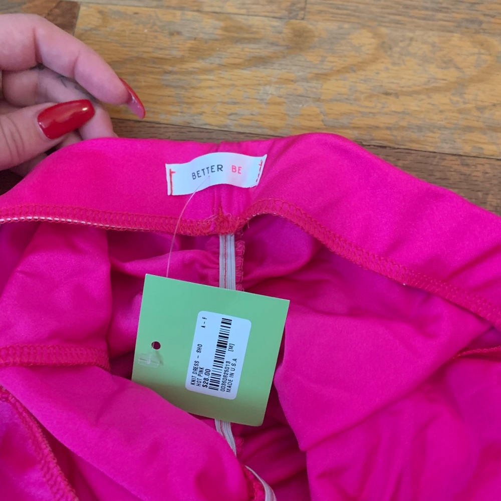 Hot Pink Strapless Mini Dress - Picture 3 of 3
